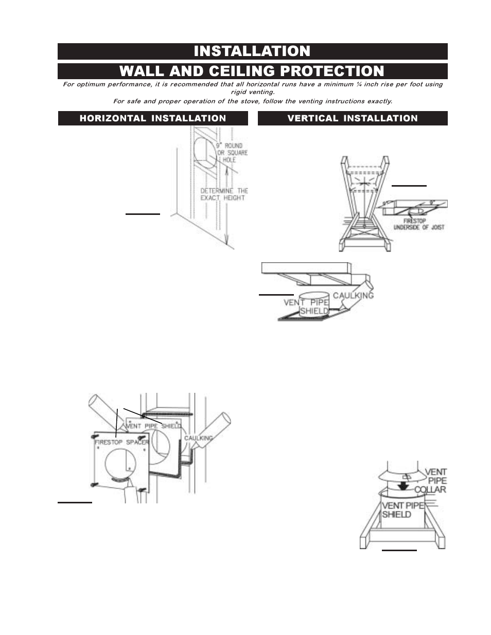 Installation wall and ceiling protection | Napoleon Fireplaces GD45-P User Manual | Page 9 / 24