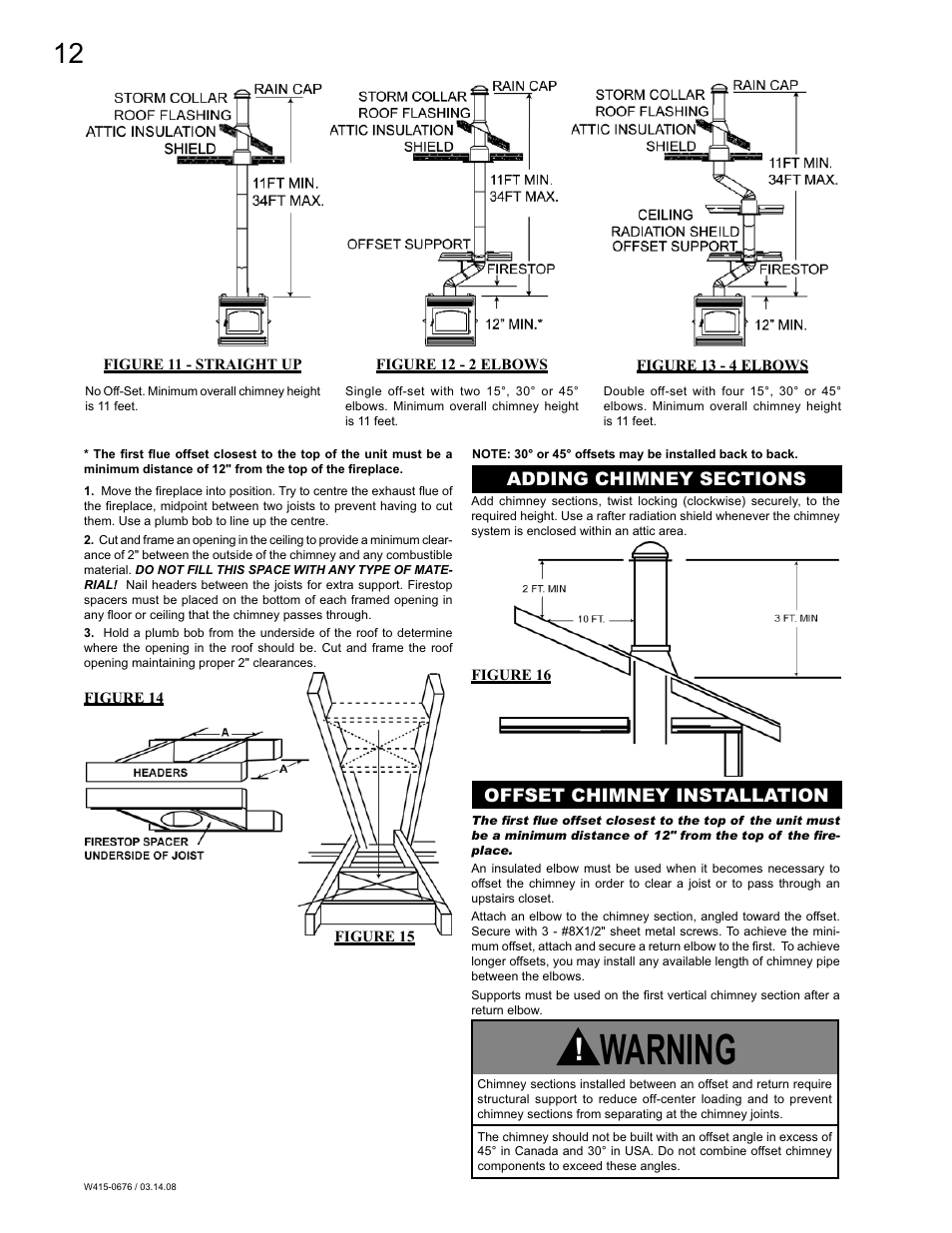 Warning | Napoleon Fireplaces NZ-26 User Manual | Page 12 / 24