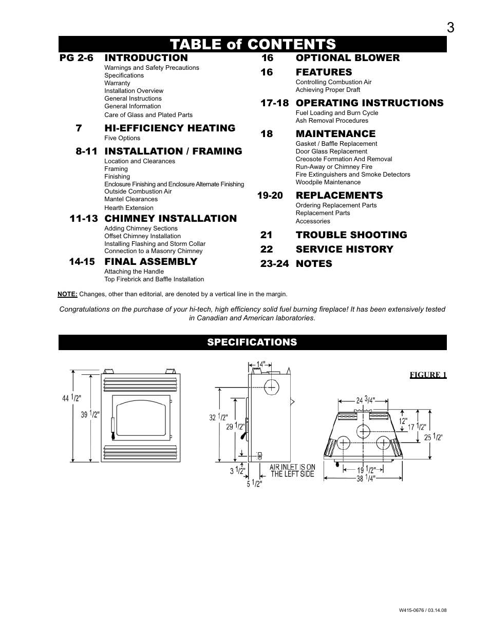 Napoleon Fireplaces NZ-26 User Manual | Page 3 / 24