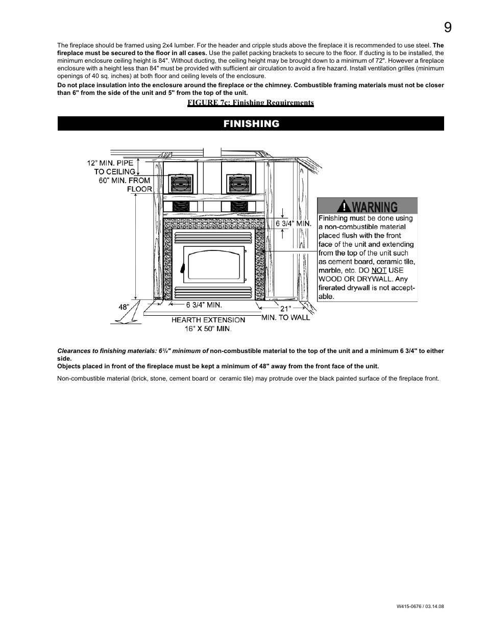 Finishing | Napoleon Fireplaces NZ-26 User Manual | Page 9 / 24