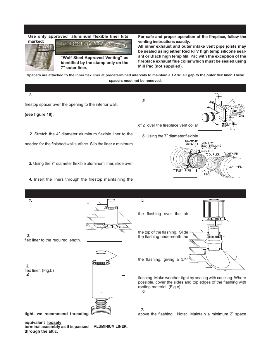 Using flexible vent components, Figure 18, Figure 19a,b&c | Figure 17 | Napoleon Fireplaces GD82NT User Manual | Page 12 / 34
