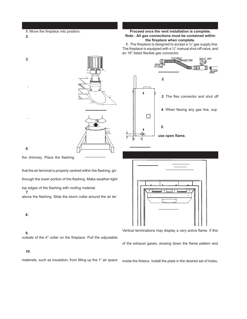 Vertical venting installation gas installation, Restricting vertical vents | Napoleon Fireplaces GD82NT User Manual | Page 14 / 34