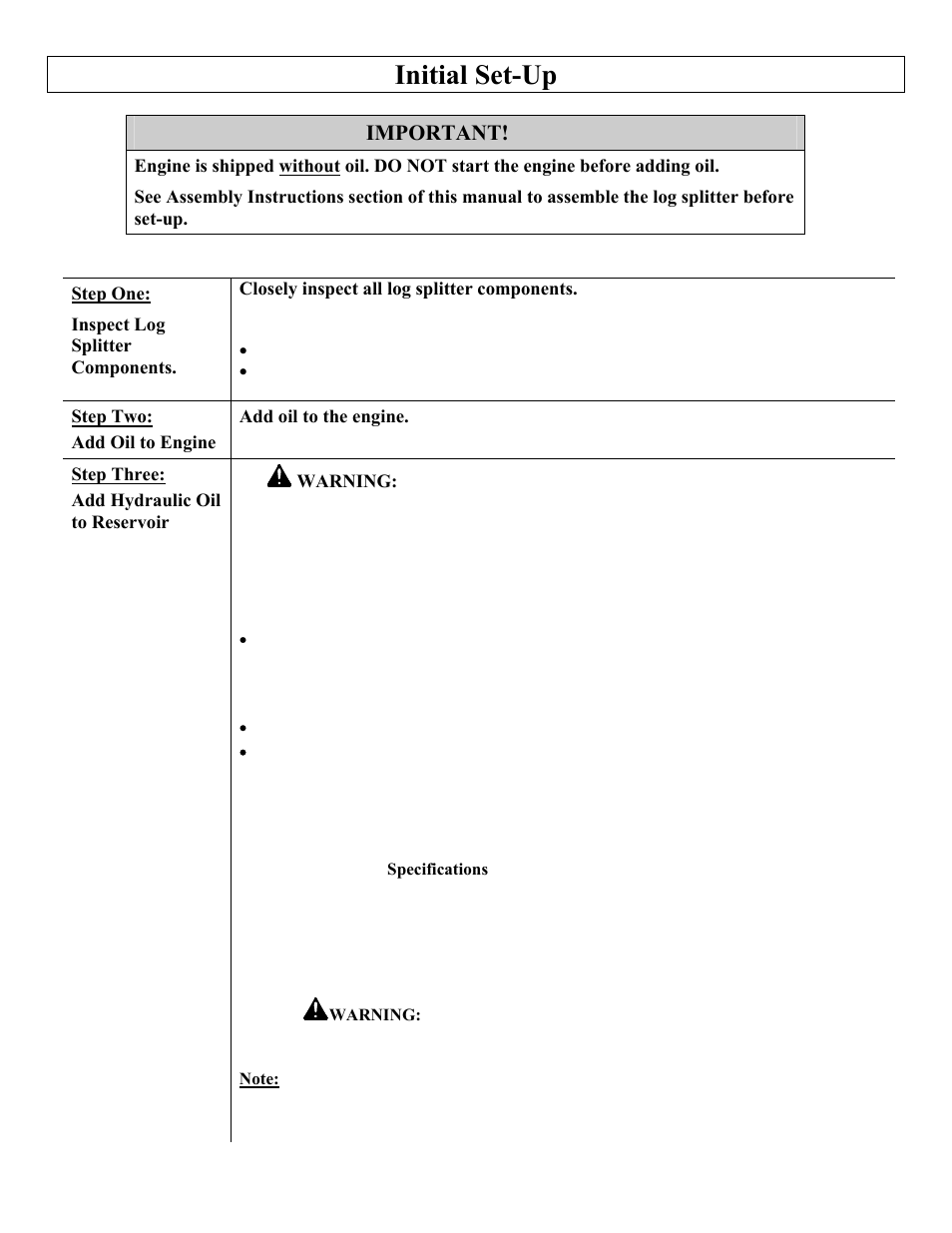 Initial set-up, Important | North Star M1108D User Manual | Page 8 / 45