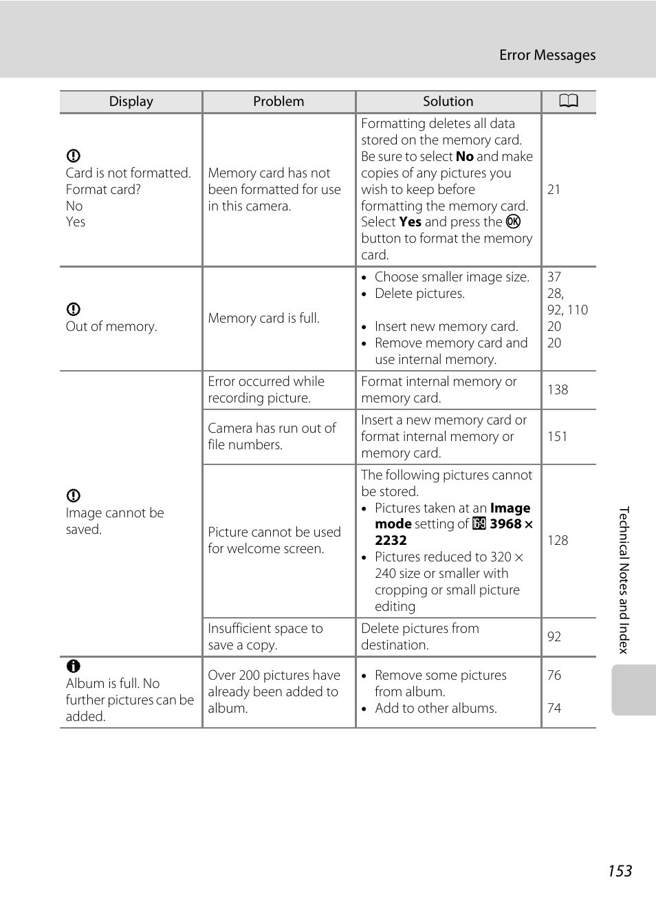 Nikon S205 User Manual | Page 165 / 184