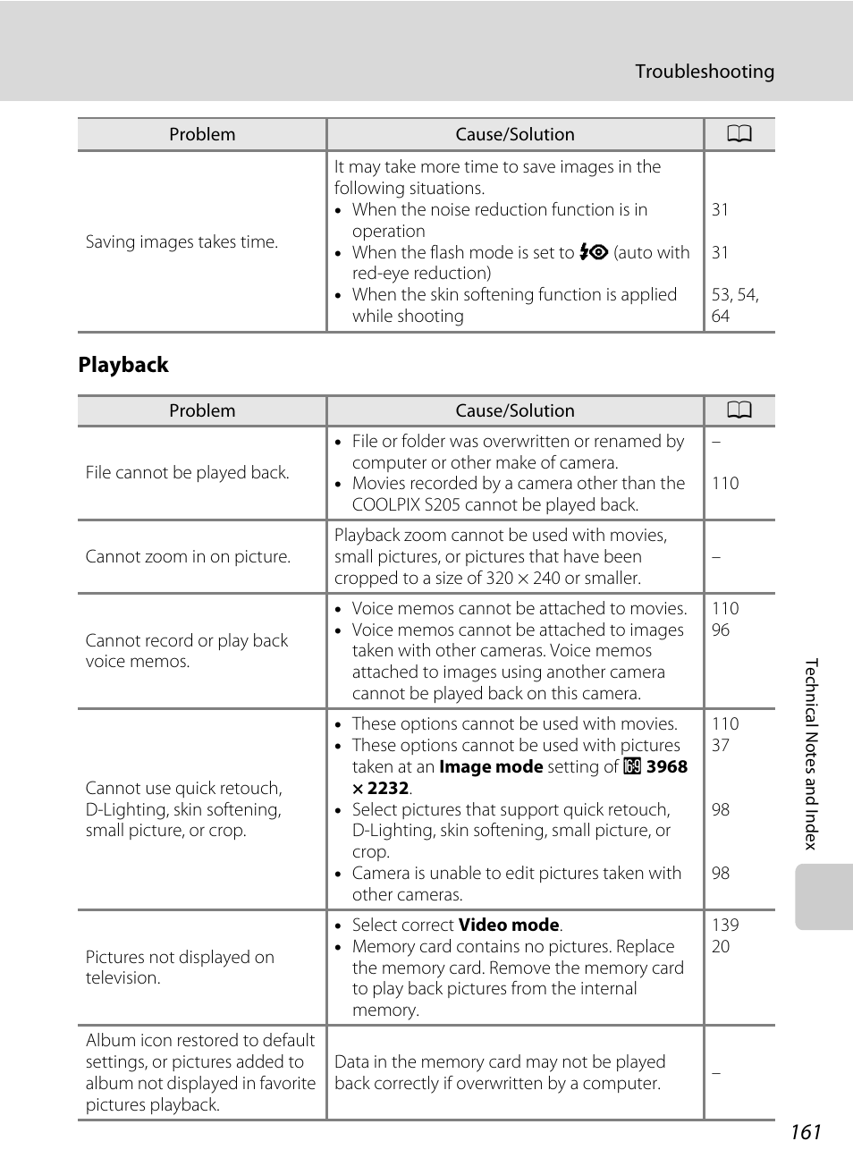 Playback | Nikon S205 User Manual | Page 173 / 184