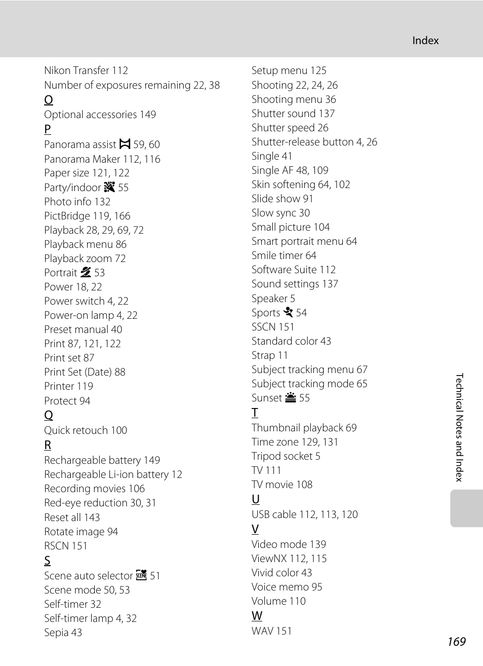 Nikon S205 User Manual | Page 181 / 184