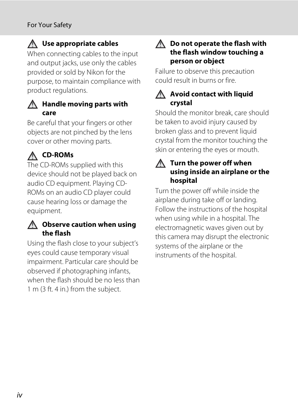 Nikon S205 User Manual | Page 6 / 184