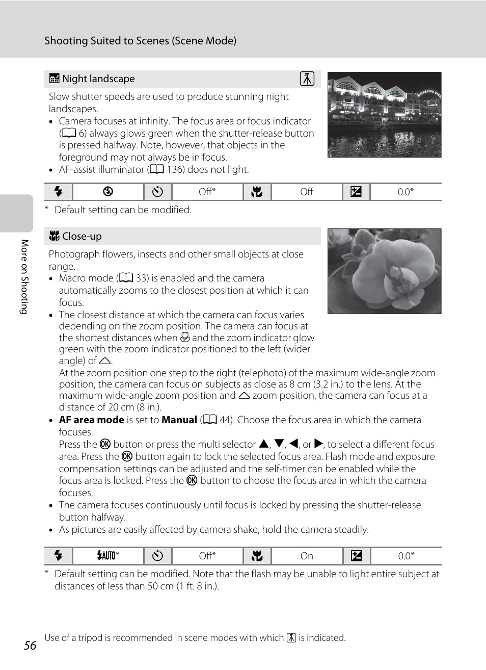 A 56), E-up | Nikon S205 User Manual | Page 68 / 184