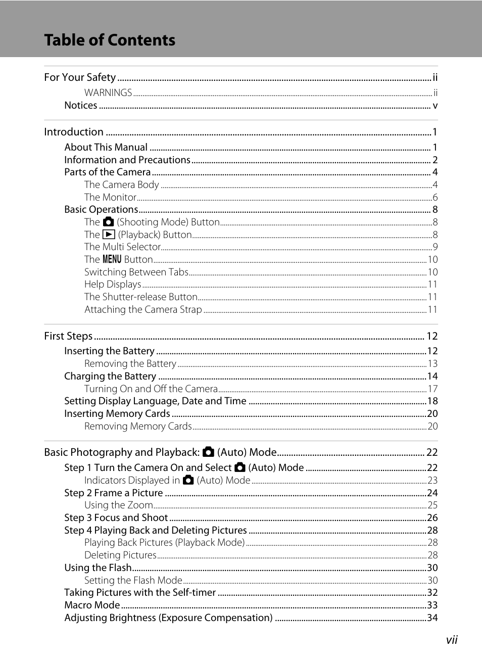 Nikon S205 User Manual | Page 9 / 184