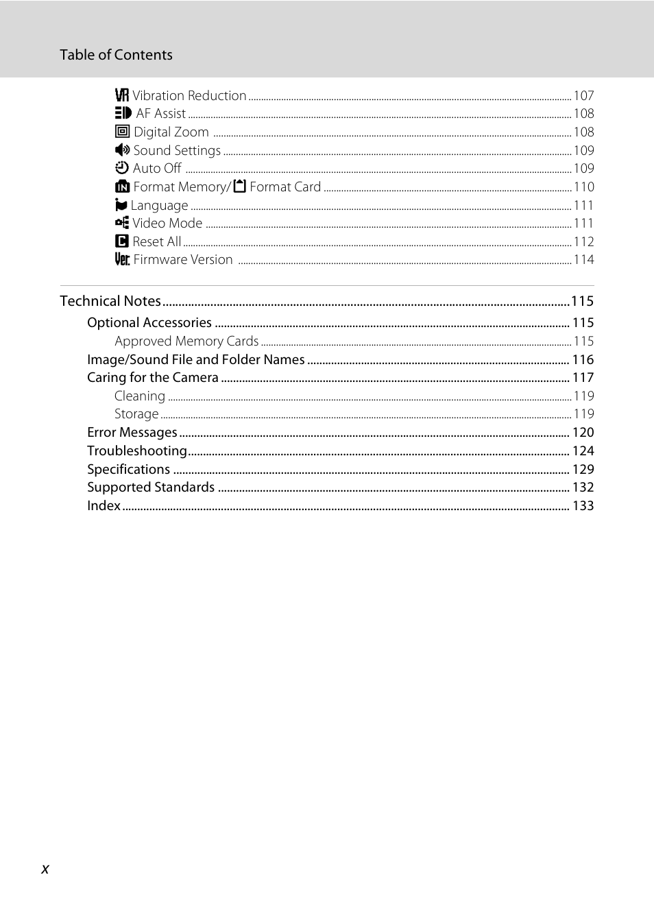 Nikon S510 User Manual | Page 12 / 148