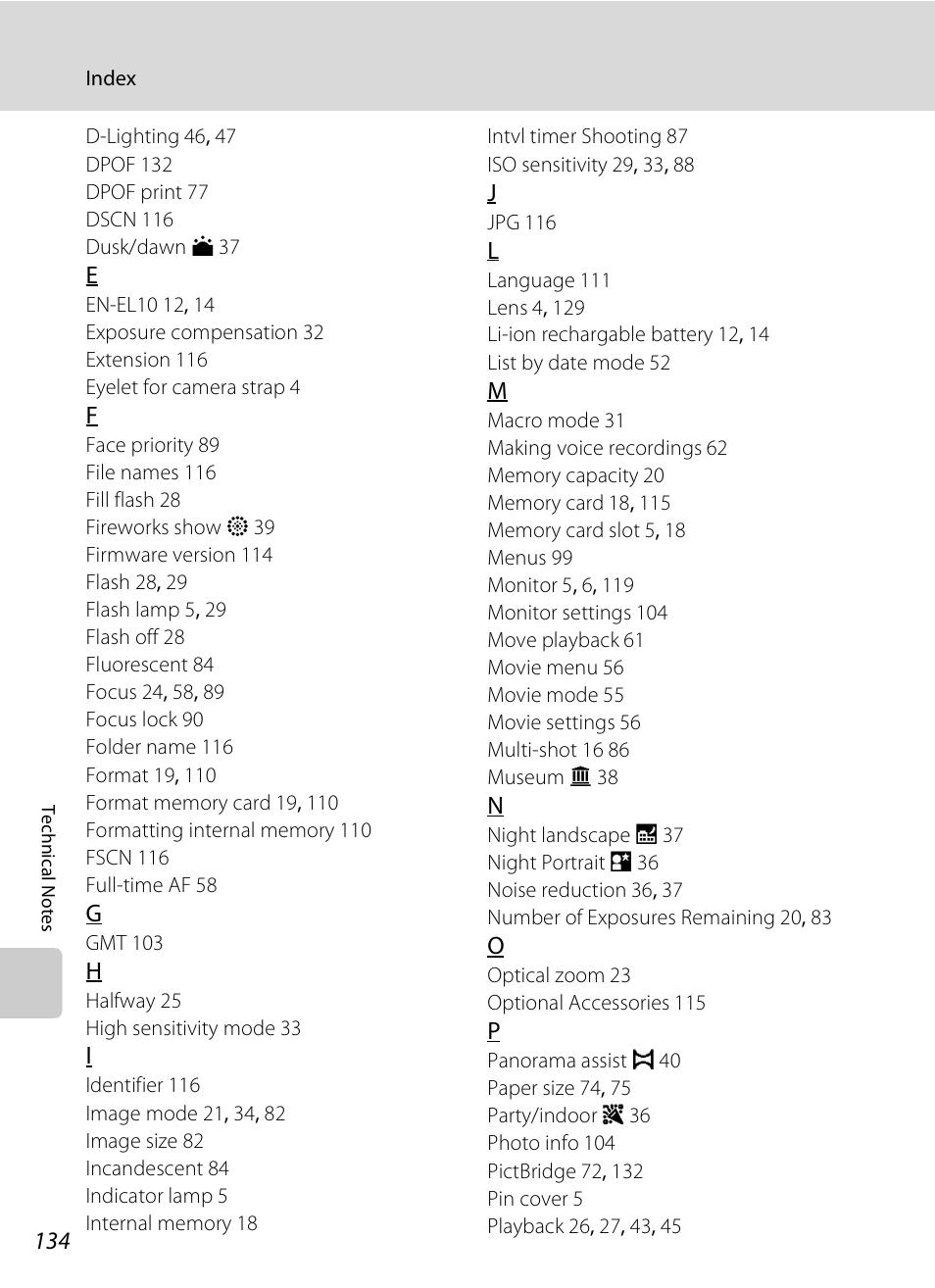Nikon S510 User Manual | Page 146 / 148
