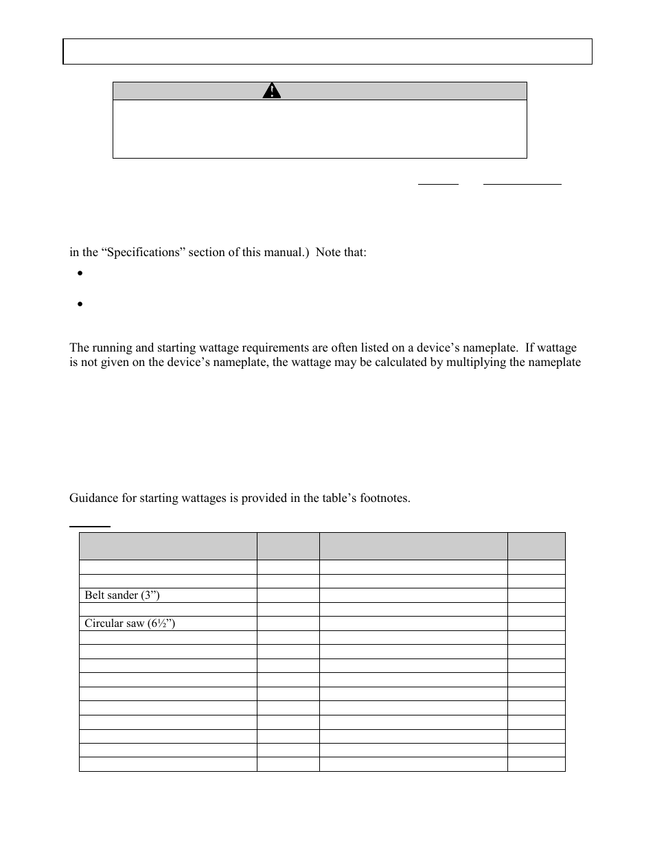 Power load planning & management, Warning | North Star M165951C User Manual | Page 10 / 40