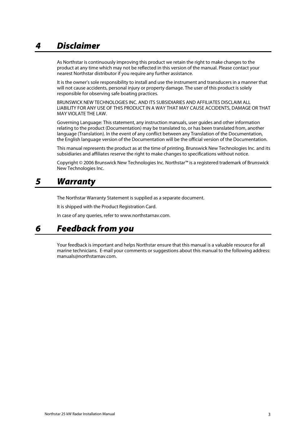 4disclaimer, 5warranty, 6feedback from you | North Star 10 kW User Manual | Page 3 / 53