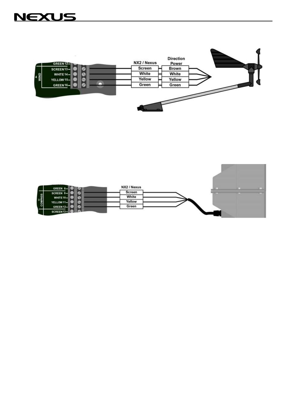 3 wind transducer, 4 compass transducer, 5 gps receiver | Wind transducer, Compass transducer, Gps receiver, Server | Nexus 21 NX2 User Manual | Page 17 / 33