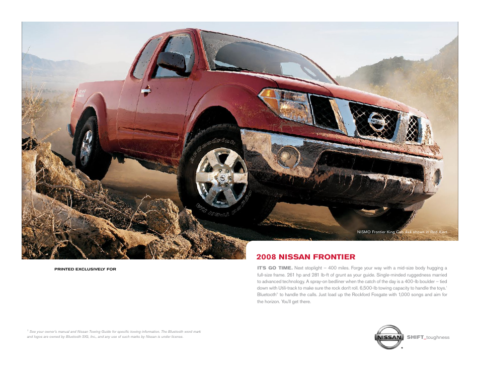 NISSAN 2008 Frontier User Manual | 4 pages