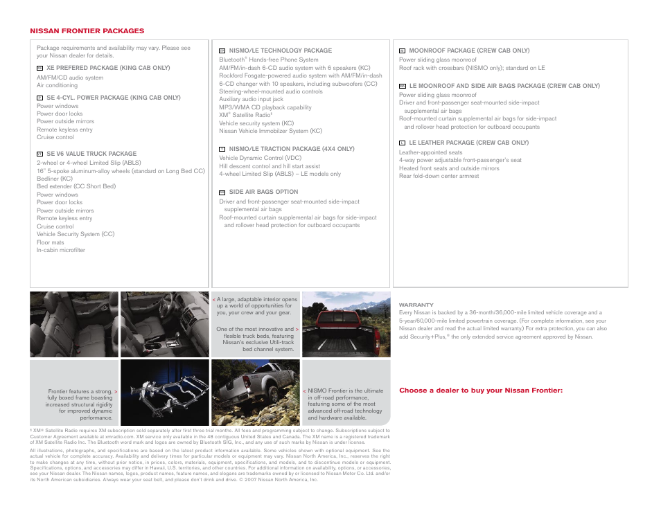 NISSAN 2008 Frontier User Manual | Page 4 / 4