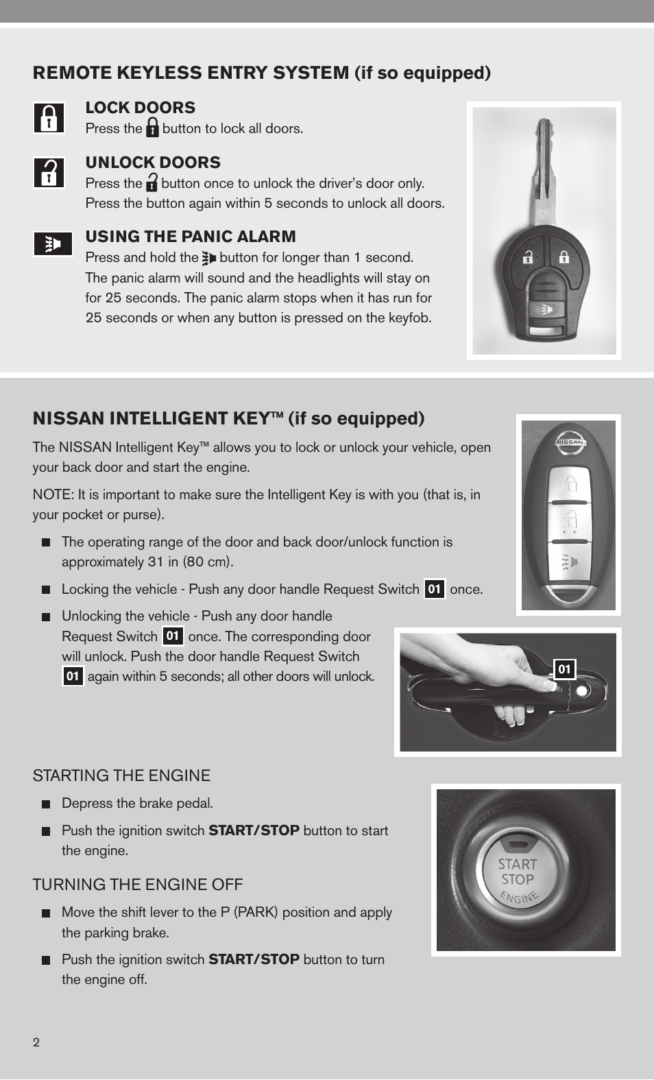 Remote keyless entry system (if so equipped), Nissan intelligent key™ (if so equipped) | NISSAN 2010 Cube User Manual | Page 4 / 20
