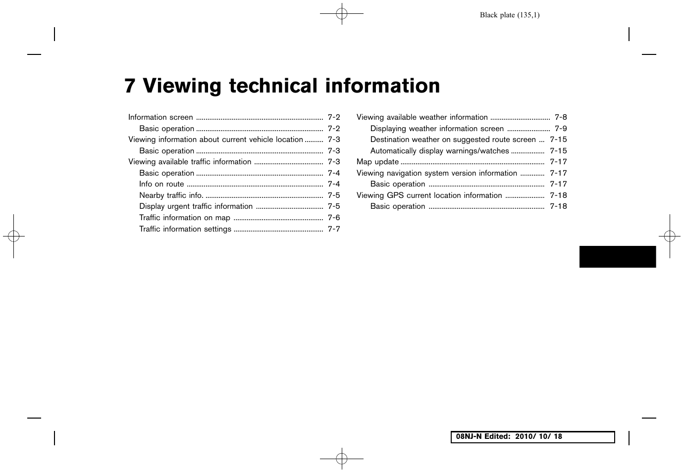 Viewing technical information, 7 viewing technical information | NISSAN 2011 Maxima User Manual | Page 134 / 233