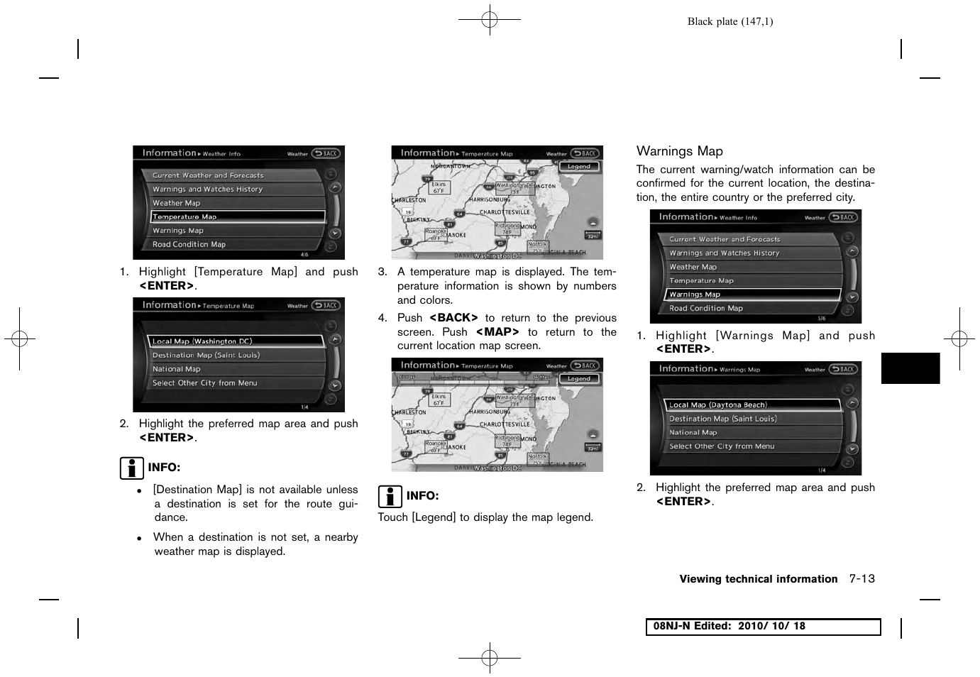 Warnings map | NISSAN 2011 Maxima User Manual | Page 146 / 233