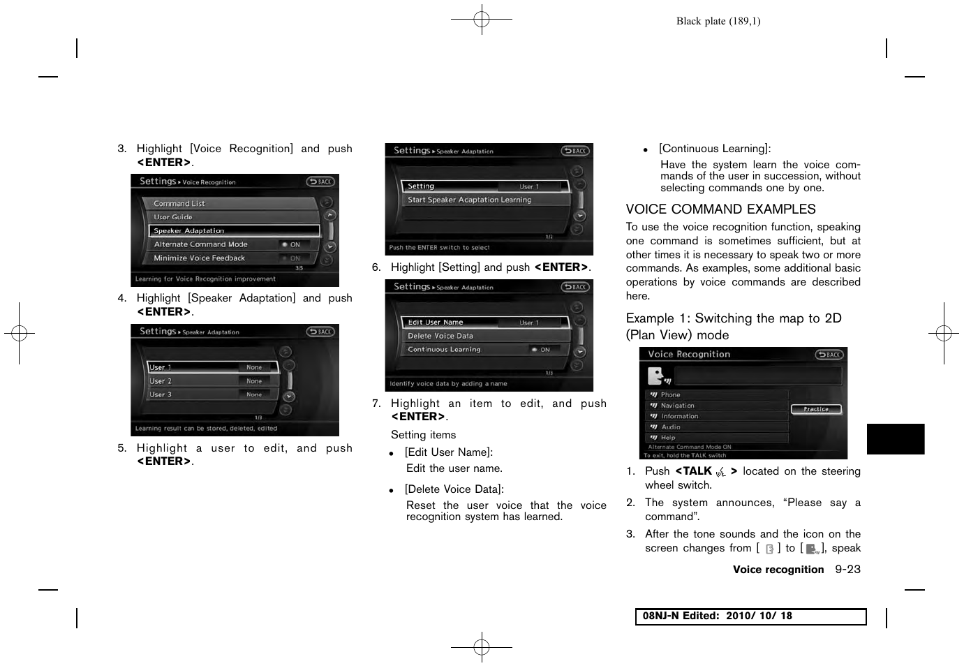 Voice command examples, Voice command examples -23 | NISSAN 2011 Maxima User Manual | Page 188 / 233