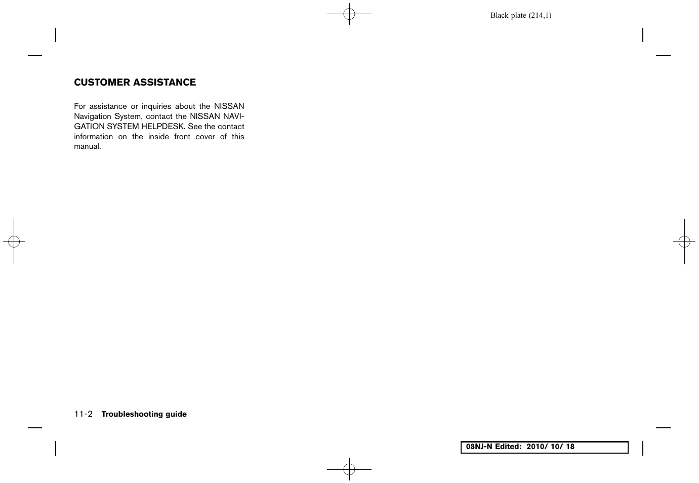 Customer assistance, Customer assistance -2 | NISSAN 2011 Maxima User Manual | Page 213 / 233