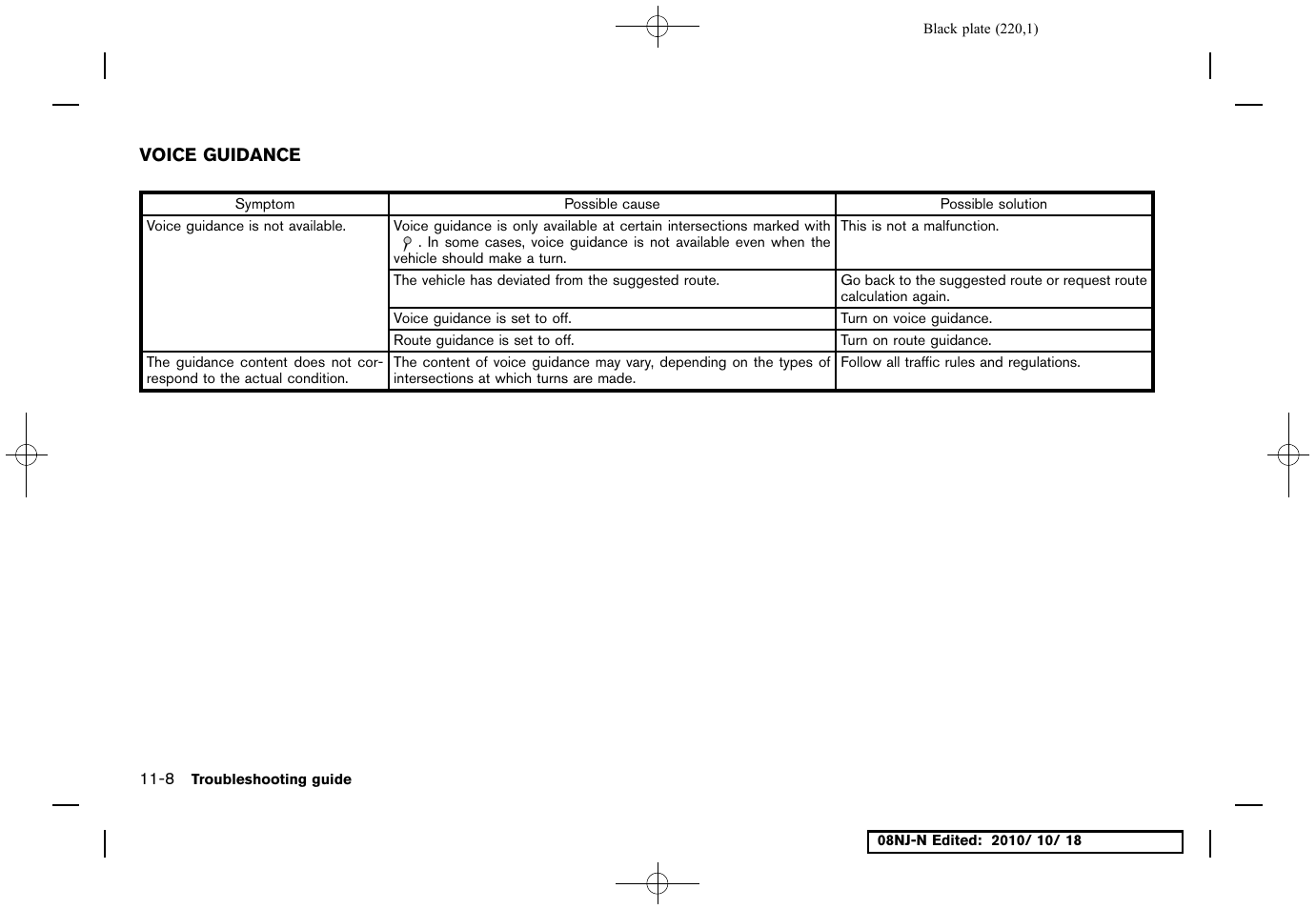 Voice guidance, Voice guidance -8 | NISSAN 2011 Maxima User Manual | Page 219 / 233