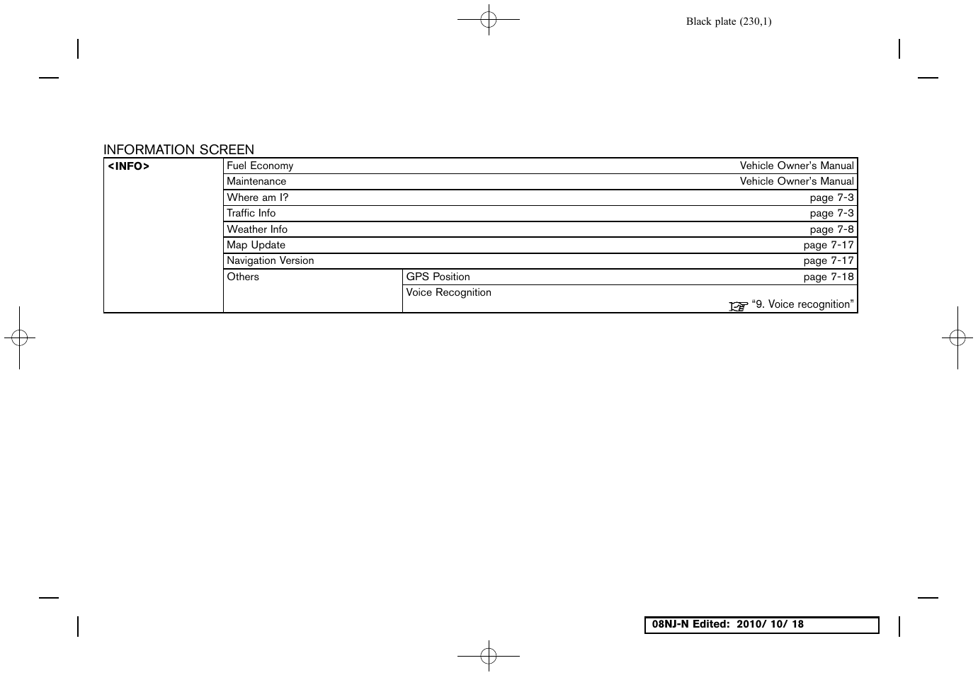 Information screen | NISSAN 2011 Maxima User Manual | Page 229 / 233