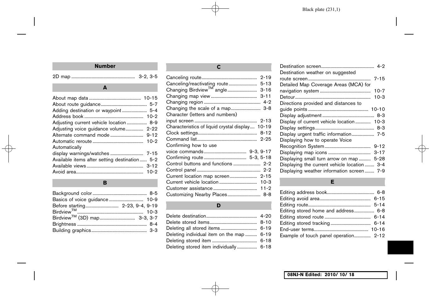 NISSAN 2011 Maxima User Manual | Page 230 / 233