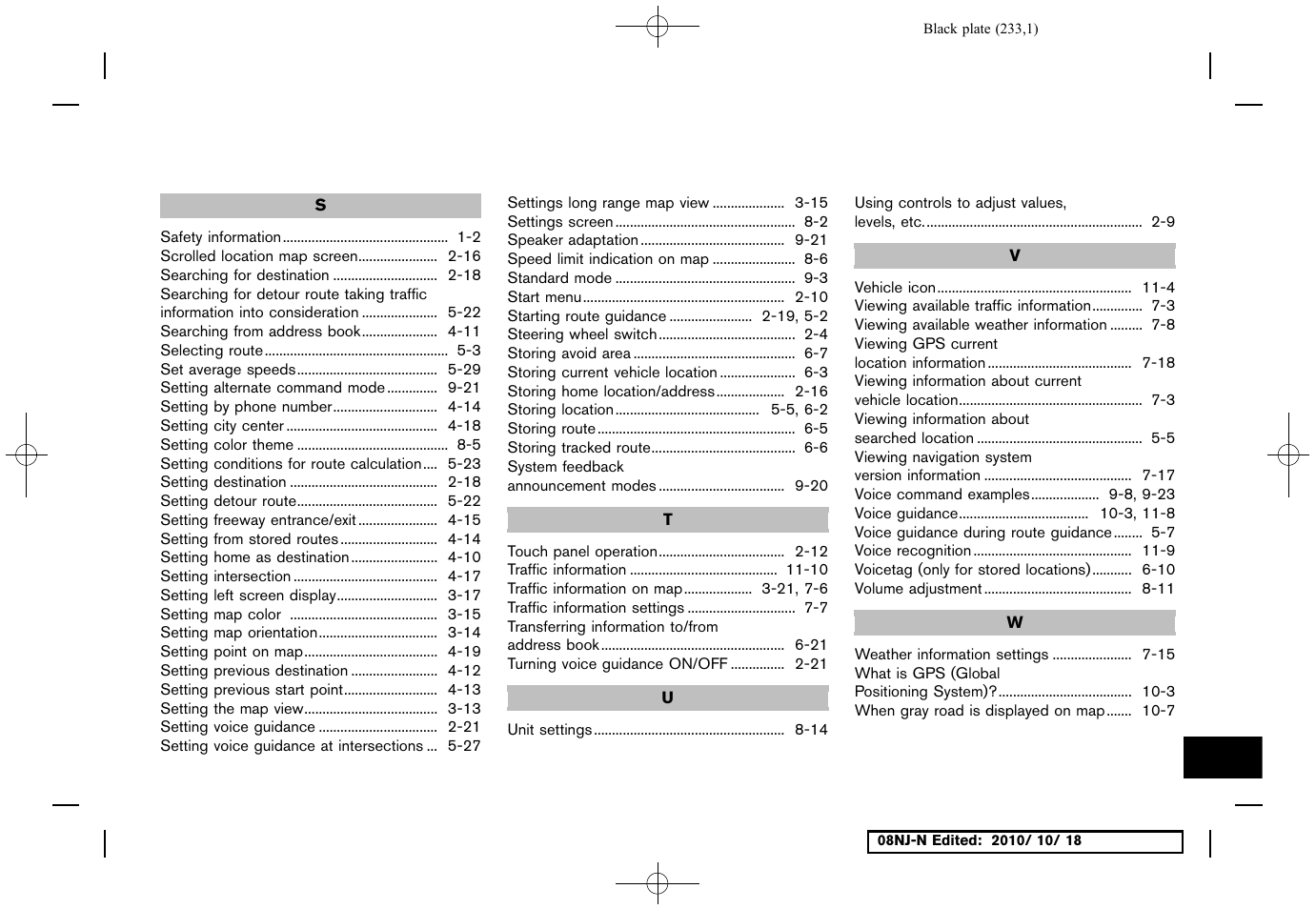 NISSAN 2011 Maxima User Manual | Page 232 / 233
