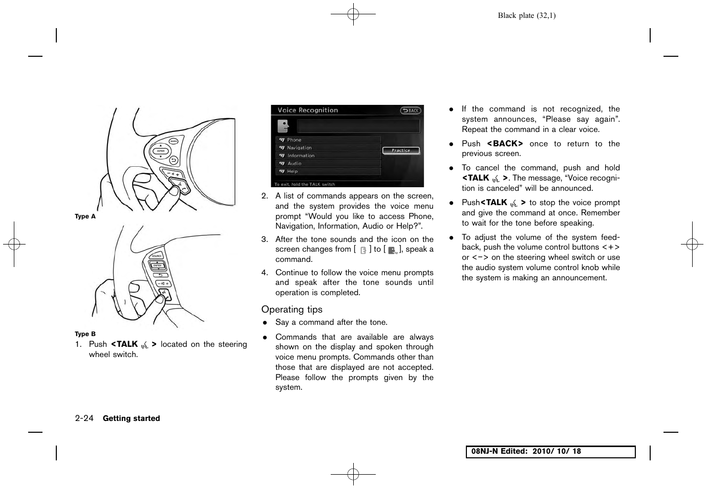 Operating tips | NISSAN 2011 Maxima User Manual | Page 31 / 233
