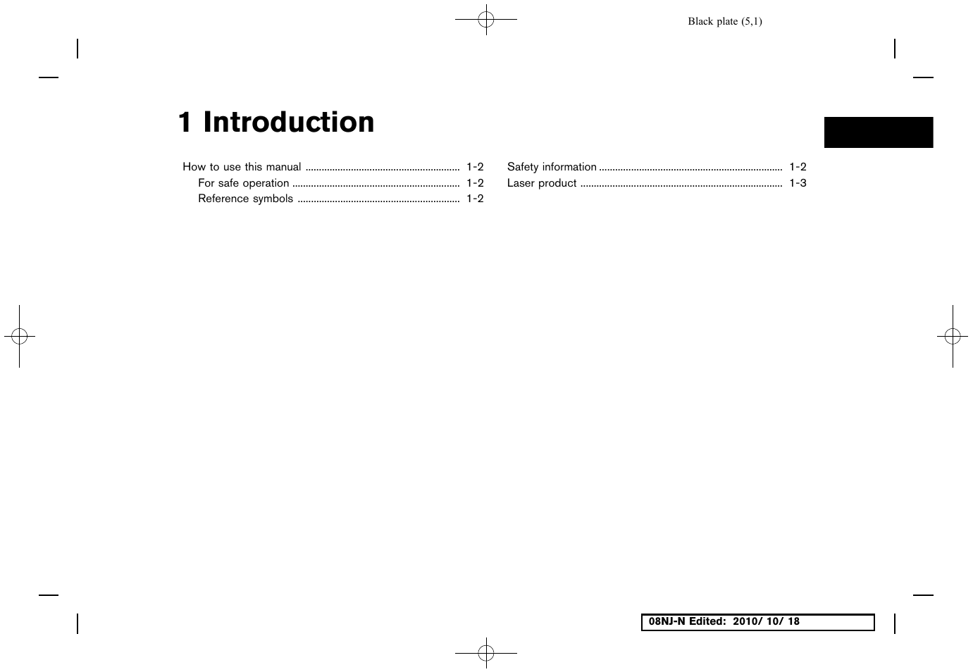 Introduction, 1 introduction | NISSAN 2011 Maxima User Manual | Page 4 / 233