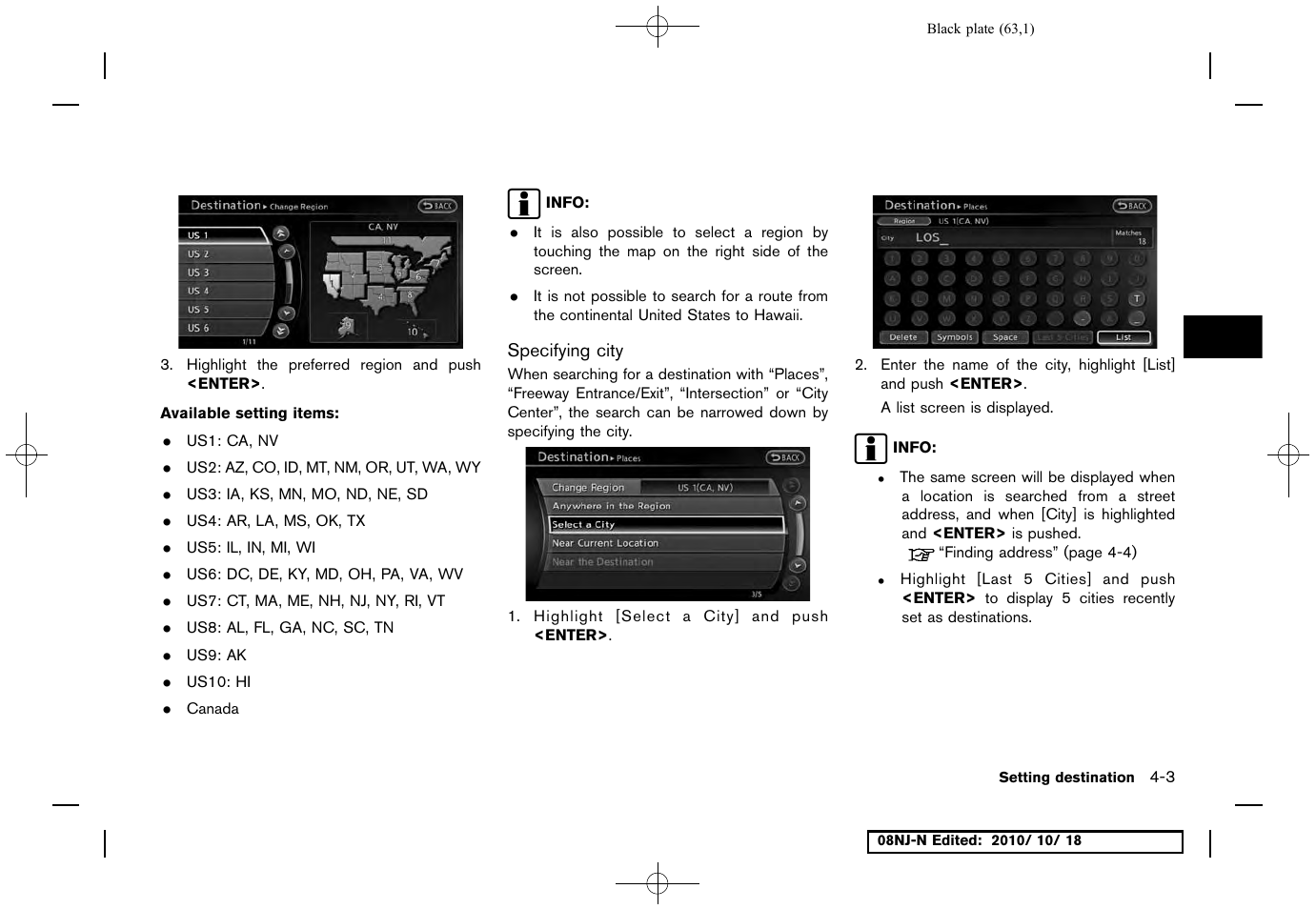 Specifying city | NISSAN 2011 Maxima User Manual | Page 62 / 233