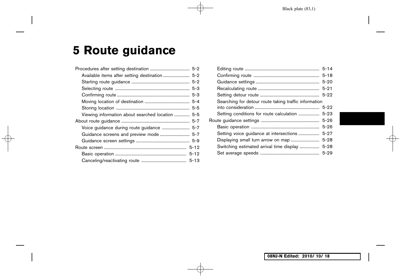 Route guidance, 5 route guidance | NISSAN 2011 Maxima User Manual | Page 82 / 233