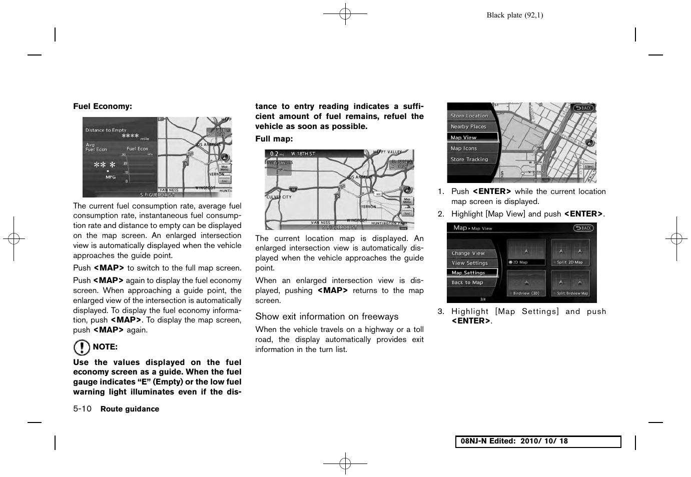 Show exit information on freeways | NISSAN 2011 Maxima User Manual | Page 91 / 233