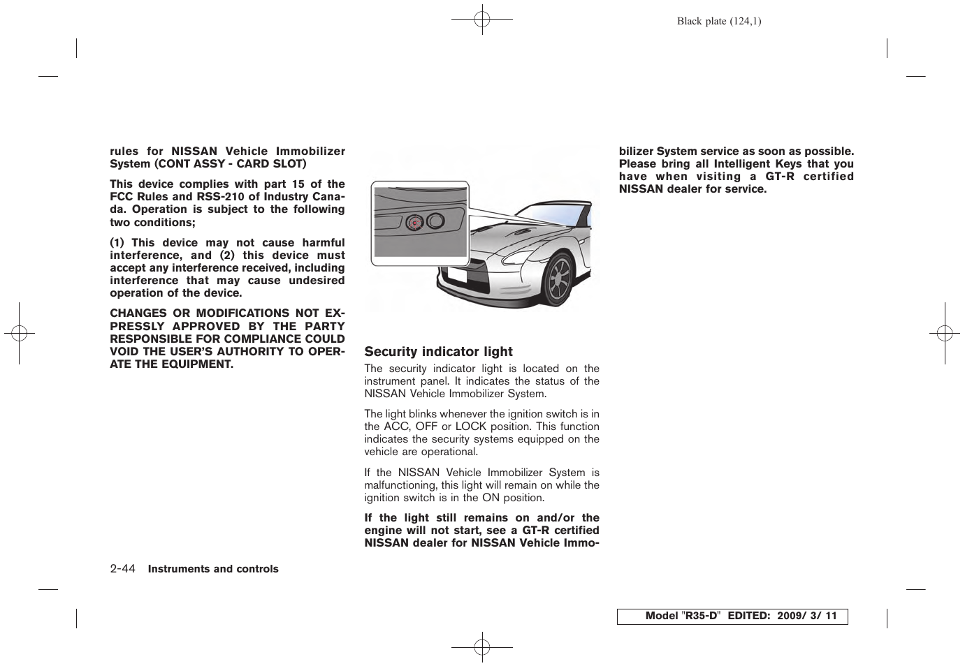 NISSAN 2010 GT-R Sports Sedan User Manual | Page 127 / 314