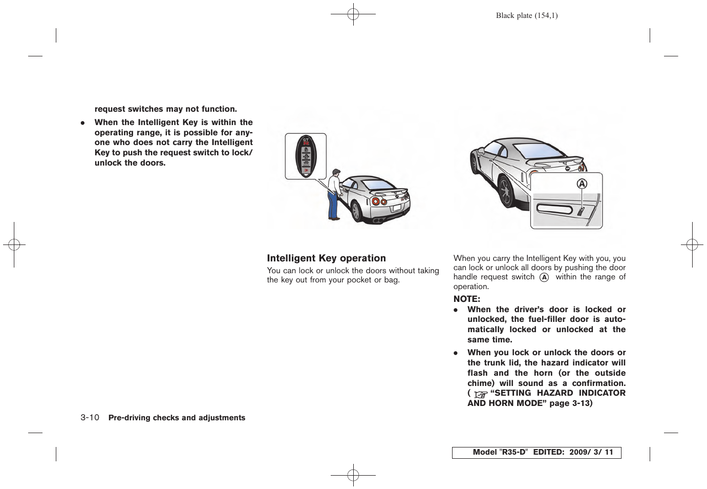 NISSAN 2010 GT-R Sports Sedan User Manual | Page 157 / 314