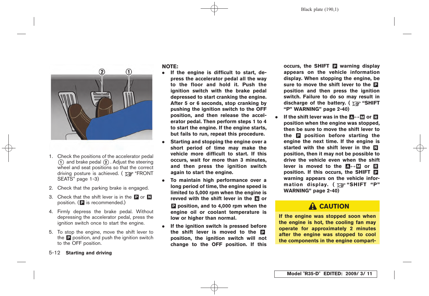 NISSAN 2010 GT-R Sports Sedan User Manual | Page 191 / 314