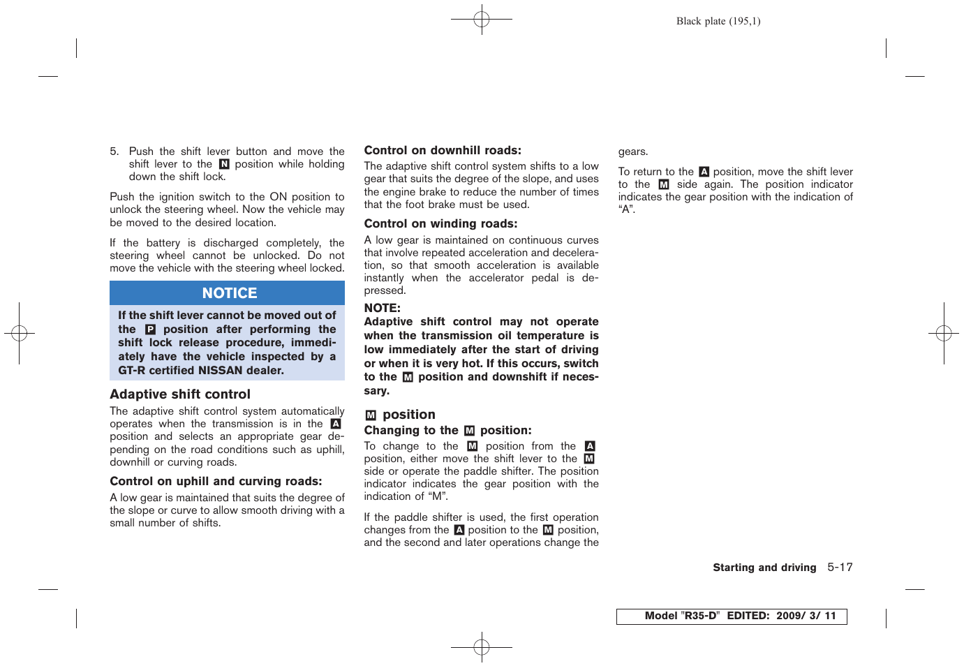 NISSAN 2010 GT-R Sports Sedan User Manual | Page 196 / 314