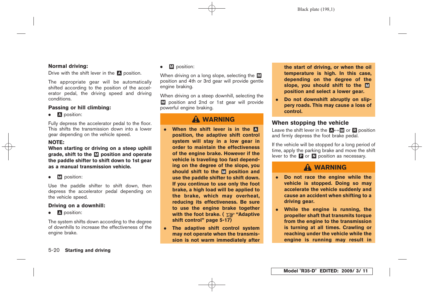 NISSAN 2010 GT-R Sports Sedan User Manual | Page 199 / 314