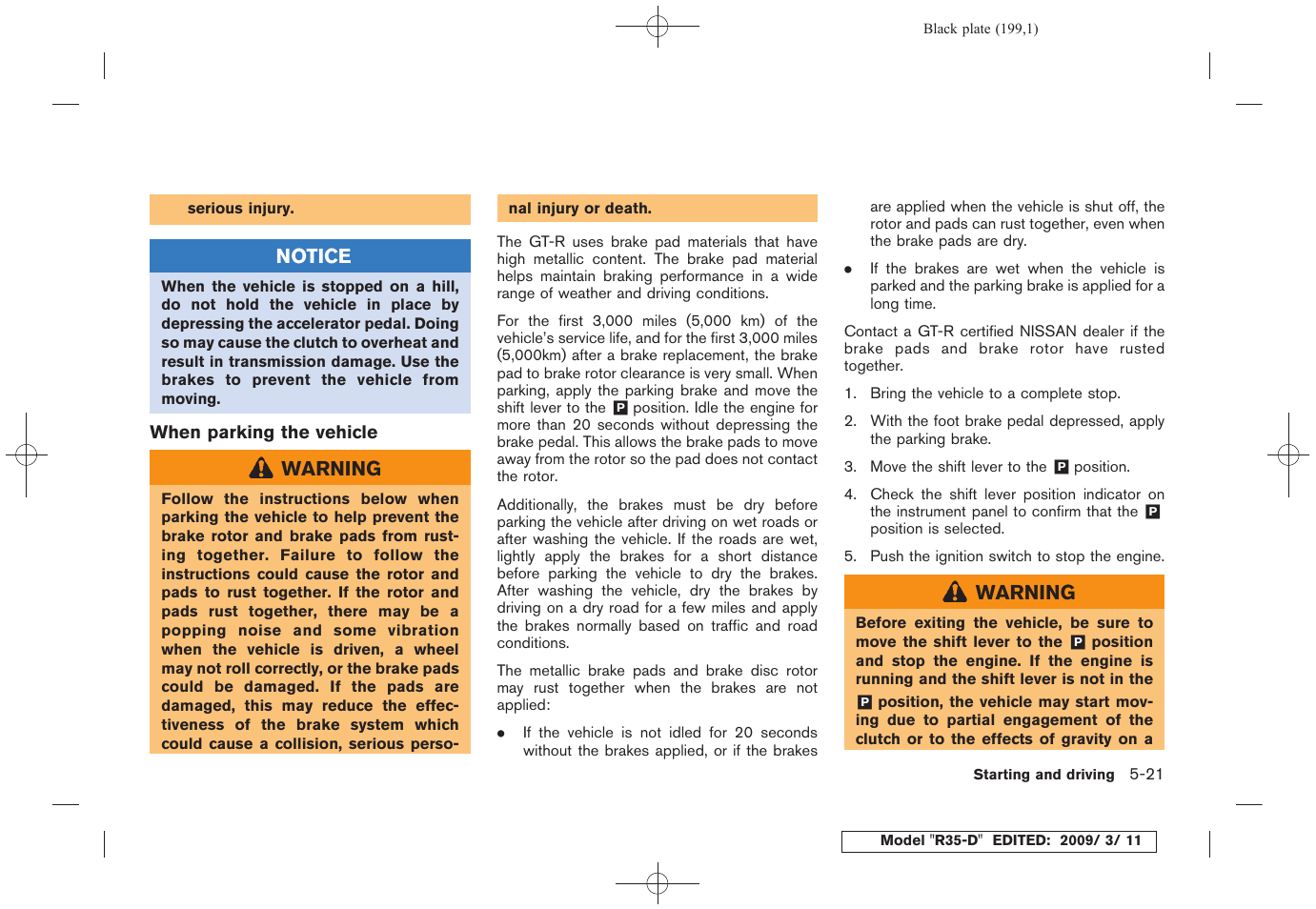 NISSAN 2010 GT-R Sports Sedan User Manual | Page 200 / 314