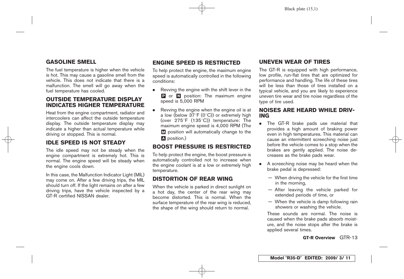 NISSAN 2010 GT-R Sports Sedan User Manual | Page 22 / 314