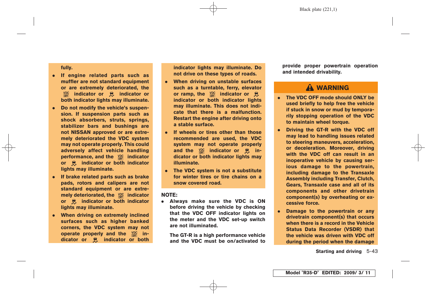 NISSAN 2010 GT-R Sports Sedan User Manual | Page 222 / 314