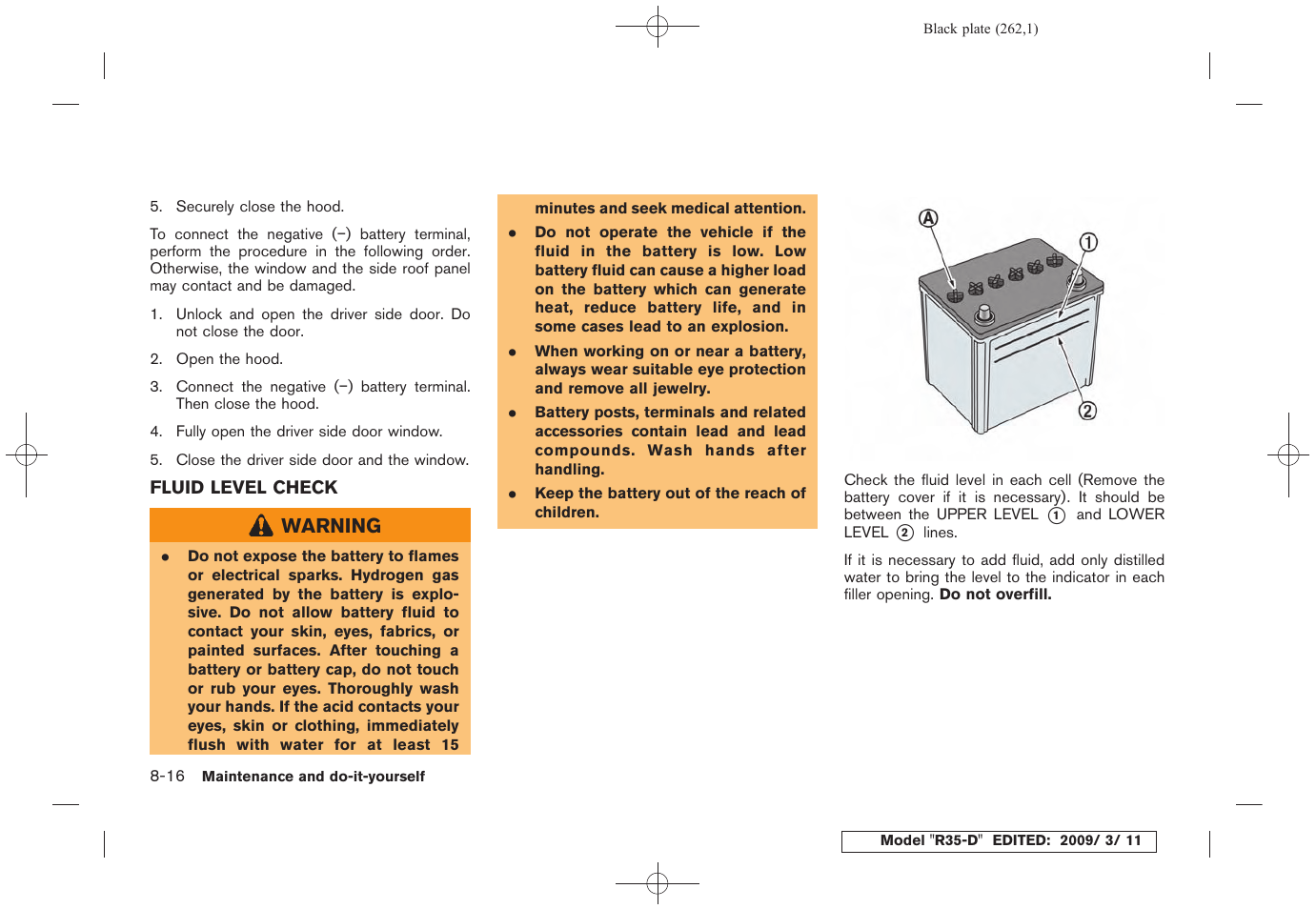 Fluid level check -16 | NISSAN 2010 GT-R Sports Sedan User Manual | Page 259 / 314