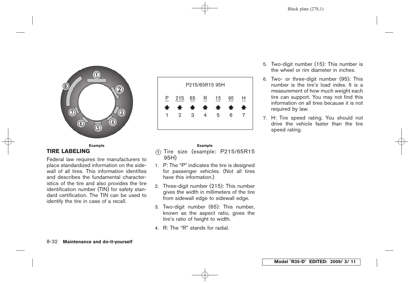 Tire labeling -32 | NISSAN 2010 GT-R Sports Sedan User Manual | Page 275 / 314