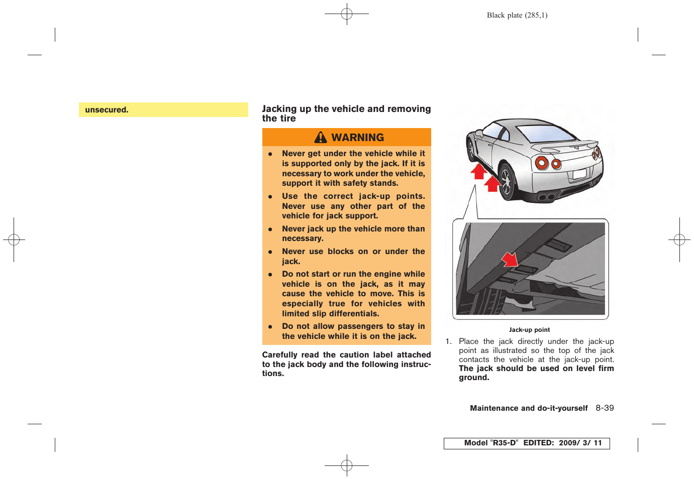 NISSAN 2010 GT-R Sports Sedan User Manual | Page 282 / 314