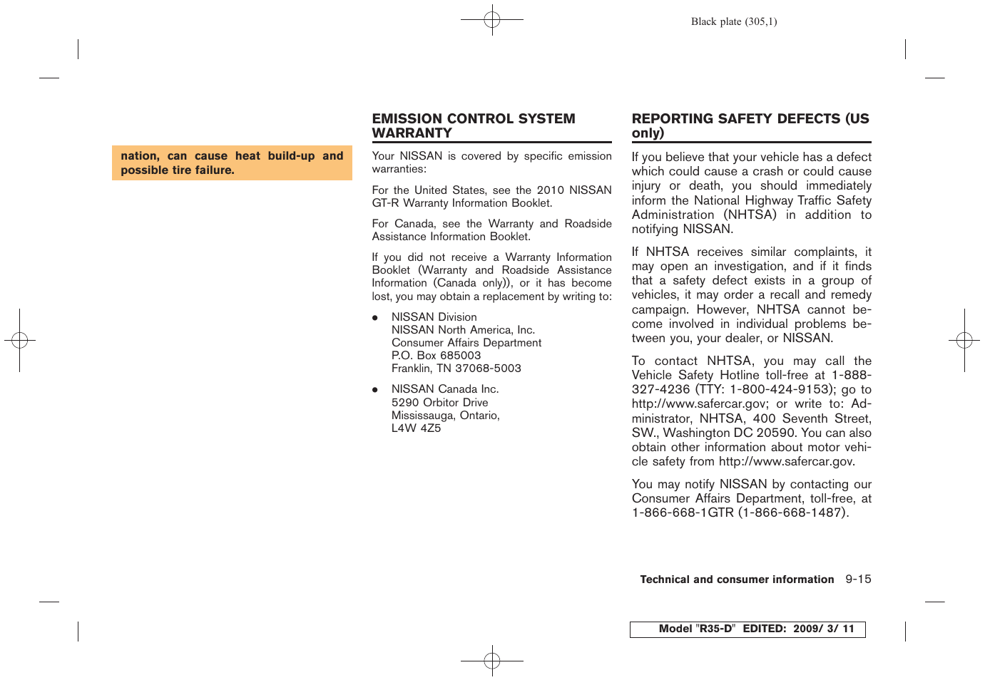 NISSAN 2010 GT-R Sports Sedan User Manual | Page 300 / 314