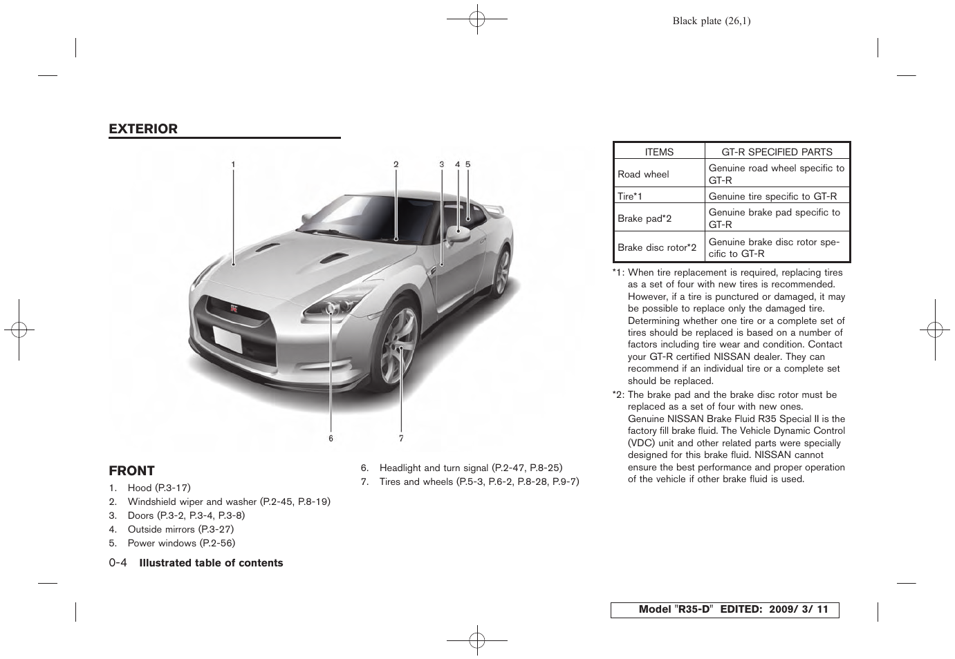 Exterior -4, Front -4 | NISSAN 2010 GT-R Sports Sedan User Manual | Page 31 / 314