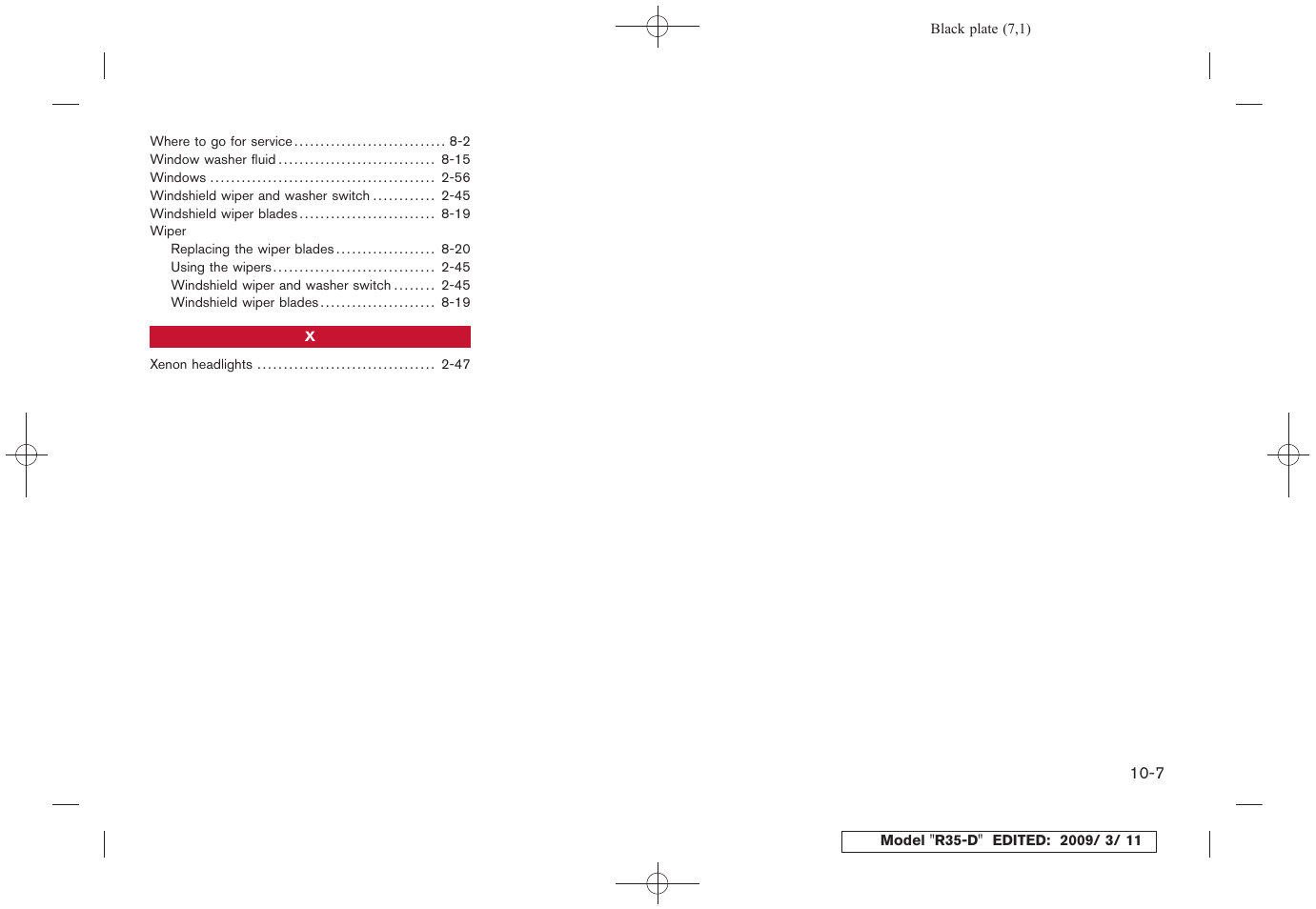 NISSAN 2010 GT-R Sports Sedan User Manual | Page 312 / 314