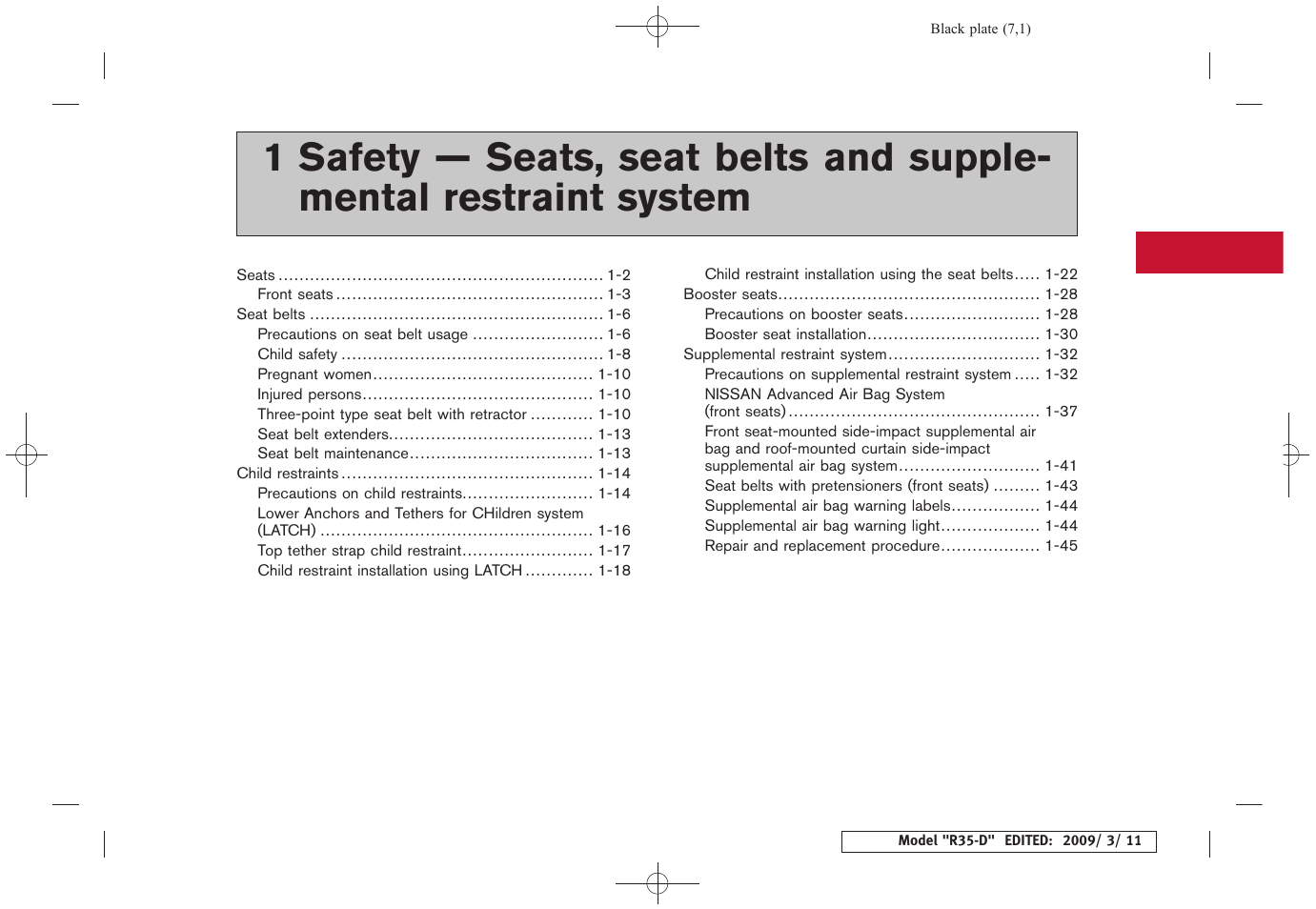 NISSAN 2010 GT-R Sports Sedan User Manual | Page 38 / 314