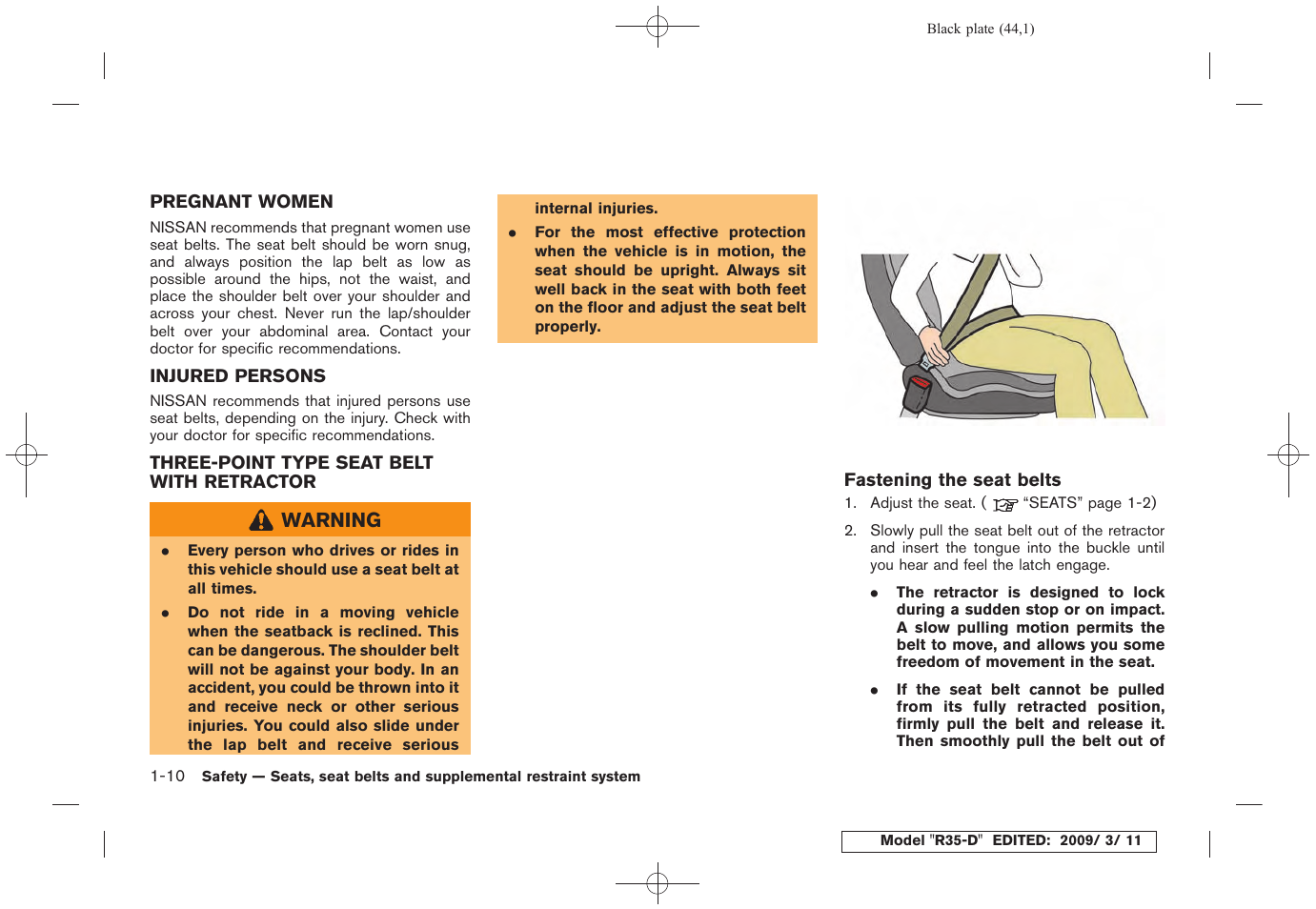 NISSAN 2010 GT-R Sports Sedan User Manual | Page 47 / 314